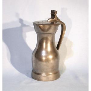 Pewter Wine Pitcher - Saint-germain-en-laye, 18th Century