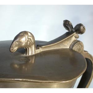 Large Pewter Wine Channel - Sitten (sion), Circa 1800