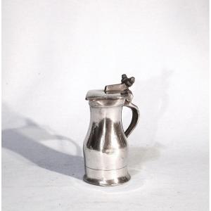 Rare Very Small Pewter Alcohol Pitcher - Caen, Late 18th Century