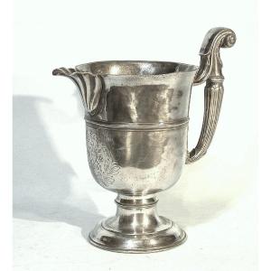 Beautiful Pewter Ewer With Coat Of Arms - Besancon, 18th Century