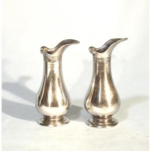 Pair Of Pewter Liturgical Burettes - Strasbourg, 18th Century