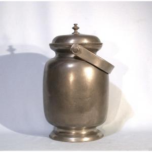 Rare Double Pewter Dinner Carrier - Langres (champagne), 18th Century