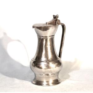 Extremely Rare Pewter Wine Pitcher - Mirecourt (lorraine), Circa 1700