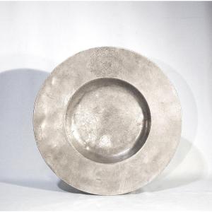 Large Pewter "cardinal" Platter - France, Circa 1700