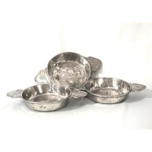 Set Of Three Pewter Bowls - Southwest France