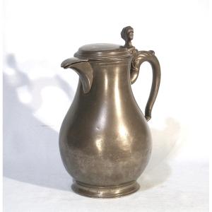 Pewter Wine Pitcher - Brussels, 19th Century