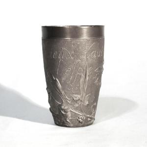 "art Nouveau" Pewter Cup By Jules Brateau