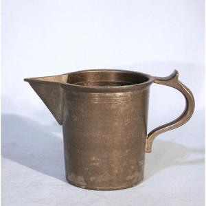 Medicine - Pewter Tea Or Potion Measuring Bottle - 19th Century