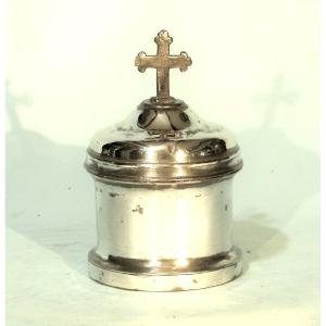 Holy Oil Case In Pewter - Toulouse, Early 19th C.