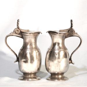 Liturgical Burettes In Pewter - Auxerre (burgondy), 18th C
