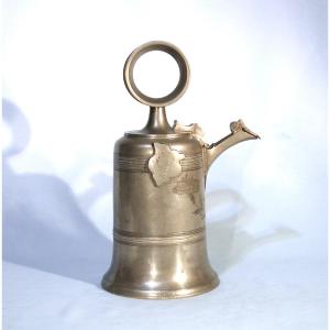 Large Pewter Wine Bottle (glockenkanne) - Schaffhausen (schaffouse), Circa 1800