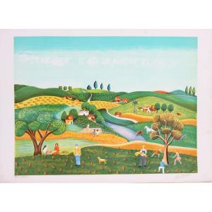 Lithograph A. Godaymon, Signed In Pencil By The Artist And N° 22/50 