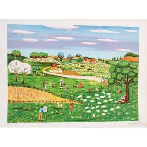 Lithograph A. Godaymon, Signed In Pencil By The Artist And N° 40/50 