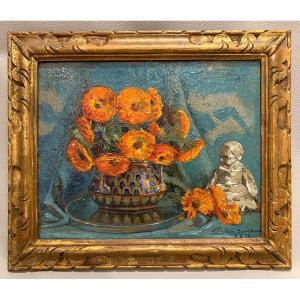 Bouquet Of Flowers, Signed Gary Ricaud, Dated 1938