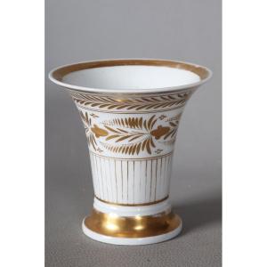 Empire Period Porcelain Vase, In Vieux Paris, Height: 12.5 Cm