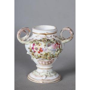 Antique Porcelain Pot, Romantic Floral Decor