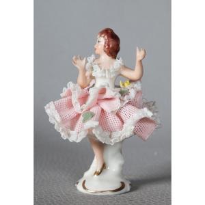 Porcelain Dancer, Stamp: Dresden - Sandizell, Upper Bavaria, Height: 8 Cm