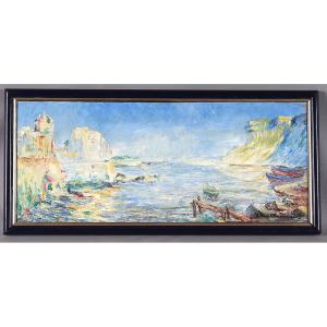 Marine, 64 Cm, Signed: Henry Malbranche, The Banks Of The Orb, Hérault, South France