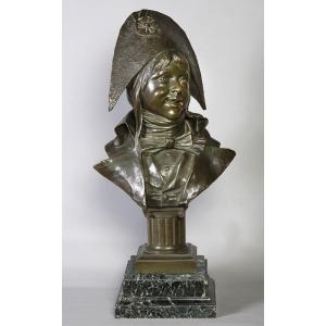 19th-century Bronze, 70 Cm, Signed Alfred Richard 1844/1884, Child Revolutionary