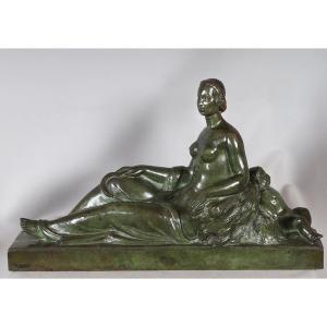 Bronze By Gilbert Privat, 55 Cm, Art Deco, Cast By Susse Et Frères, Paris