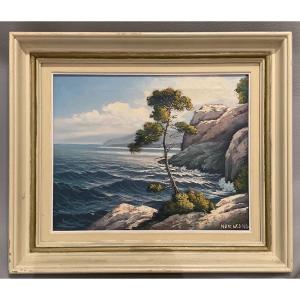 Marine, Raymond Normand 1919/2000, Landscape Of The Côte Bleue, In Provence