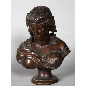 19th-century Bronze Bust Of Ariadne, Wife Of Dionysus