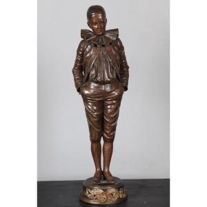 Jean Garnier 1853/1910, Bronze, 19th Century, 43 Cm, Pierrot
