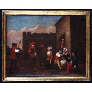 Flemish School, 17th Century, Workshop Of David Teniers Ii, 79 Cm, Village Revelation