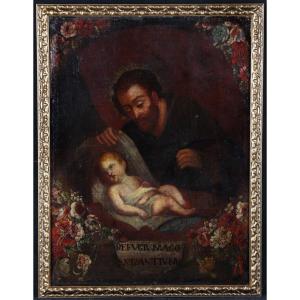 Italian School, 17th Century, 107 Cm, Joseph Watching Over The Infant Jesus