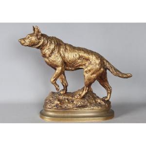 19th Century Bronze, Prosper Lecourtier 1855 / 1924, Dog On Point