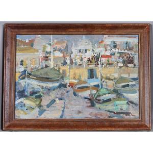 Marine, Eugène Baboulene 1905/1994, The Port Of Toulon, 47x64 Cm