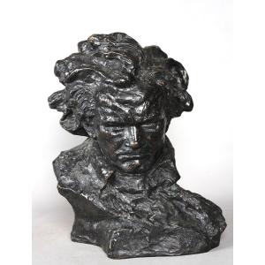Large Bronze, Early 20th Century, Beethoven After Ugo Cipriani 1887/1960
