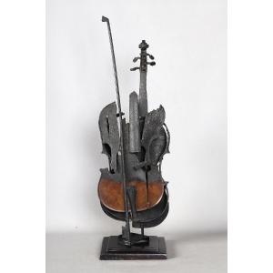 Arman 1928/2005, Bronze, 72 Cm, Burnt Violin