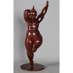 Marie Saksik, 60 Cm, Bronze From 2014, Angella, Female Nude, Fondeur : Rosini
