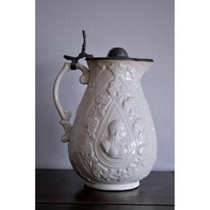 Jug Or Pitcher In Earthenware And Pewter - Circa 1800.   Promo Jusqu'au 30 Avril 2026
