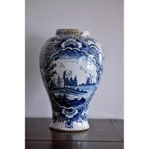 Delft Earthenware Vase - Eighteenth Century.  Promo Jusqu'au 30 Avril 2026