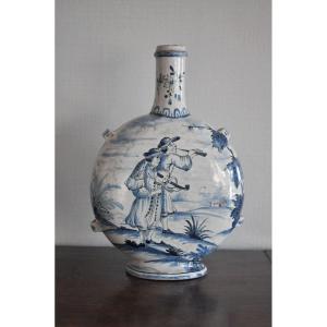 Flattened Gourd In Delft Earthenware - Circa 1800