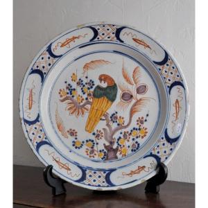 Delft - Polychrome Earthenware Dish - 18th Century
