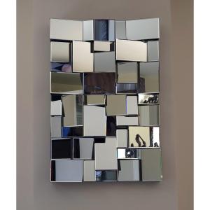 Faceted Mirror In The Style Of Olivier De Schrijver.  