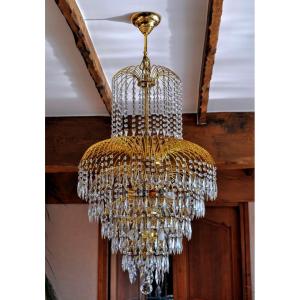 24-carat Gold-plated And Crystal Chandelier (1990s)