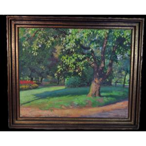 Maurice Ruffin - Oil On Canvas - Rhonelle Garden - 1934.