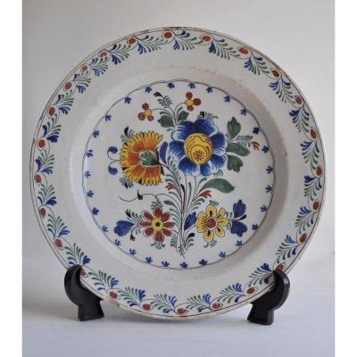 Delft - Polychrome Faience Dish - XVIIIth