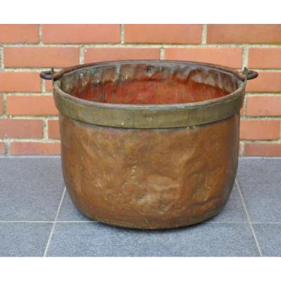 Large Cauldron In Red Copper - France - XVIIIth