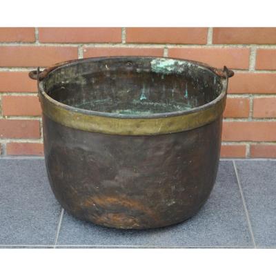 Large Cauldron In Red Copper - France - XVIIIth