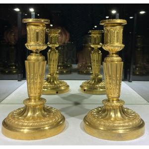 Rare Paire De Bougeoirs Dit : De Poing, France Fin XVIIIé