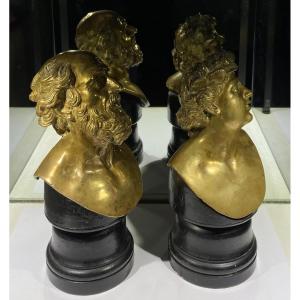Pair Of Bronze Busts, Work From The 17th Century