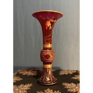 Maison Baccarat, Gu Shape Vase, Circa 1880