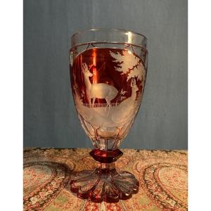 Bohemian Crystal, Wedding Cup, 19th Century Work 