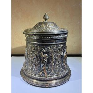 Electroplated Biscuit Tin By Elkington & Co, Circa 1880