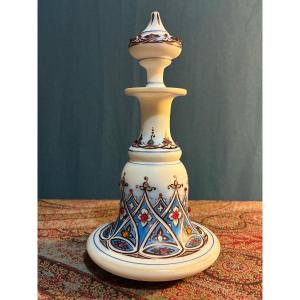 White Enamelled Opaline Bottle, Charles X Period